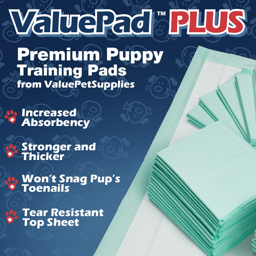 ValuePad Plus Puppy Pads, Medium 23x24 Inch, 400 Count BULK PACK - Premium Pee Pads for Dogs, Tear Resistant, Super Absorbent Polymer Gel Core, 5-Layer Design 