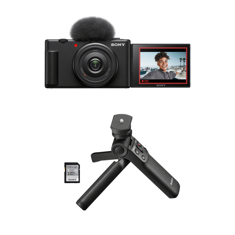 Sony ZV-1F Vlogging Camera (Black) with Sony Vlogger's Accessory KIT (ACC-VC1)  